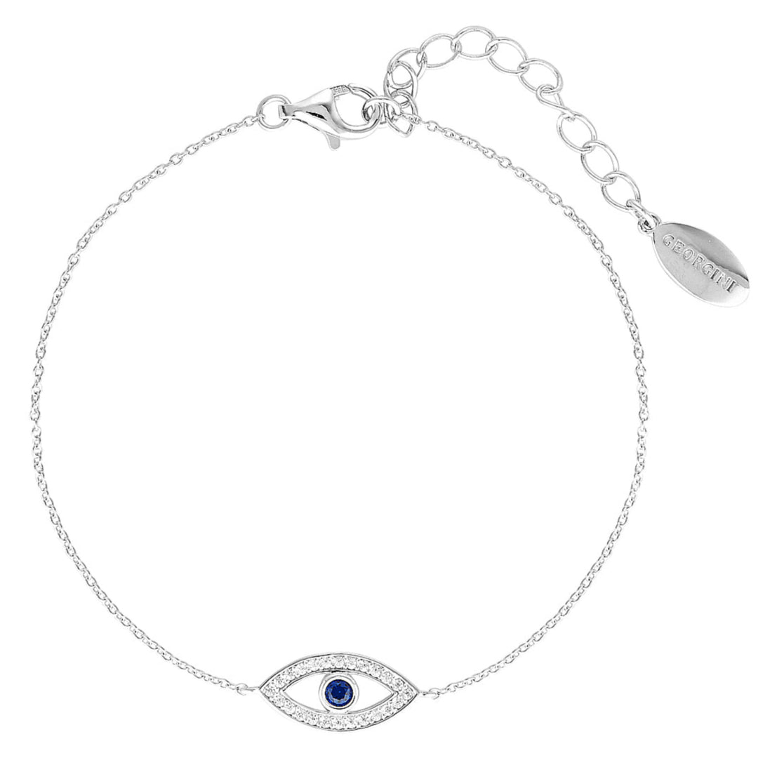 Georgini Rock Star Blue Evil Eye Silver Bracelet